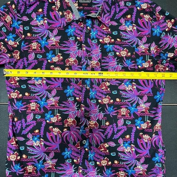 Vans x Nintendo Donkey Kong Shirt Men’s Medium Black Button-Up Short Sleeve - Picture 5 of 8